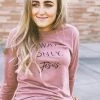 Hope Outfitters Always. Only. Jesus. Mauve Longsleeve Tee WOMEN'S