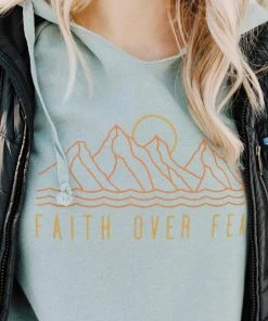 Hope Outfitters WOMEN'S Womens Faith Over Fear Wave Wash Hoodie