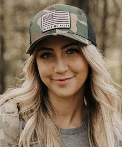 Captuer God We Trust Camo Trucker Hat MEN'S