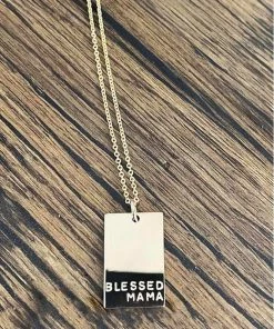 Hope Outfitters Blessed Mama Rectangle Necklace WOMEN'S