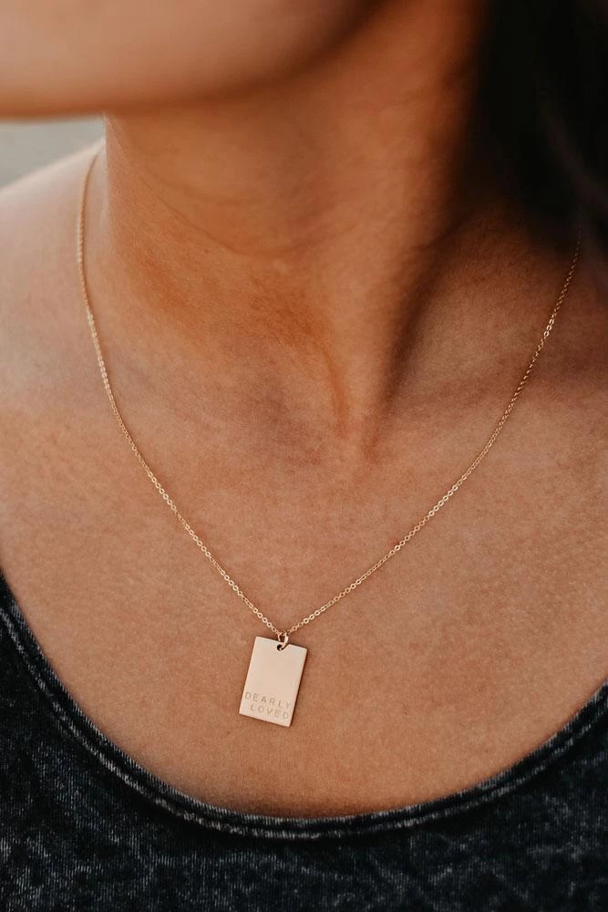 Hope Outfitters Dearly Loved Rectangle Necklace 4 Hope Outfitters Dearly Loved Rectangle Necklace