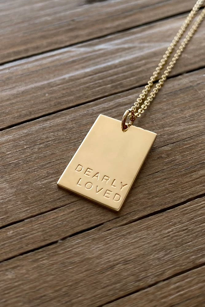 Hope Outfitters Dearly Loved Rectangle Necklace 1 Hope Outfitters Dearly Loved Rectangle Necklace