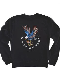 Hope Outfitters Eagle God We Trust Crewneck Sweatshirt WOMEN'S