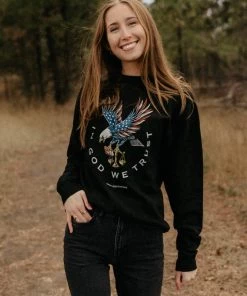 Hope Outfitters Eagle God We Trust Crewneck Sweatshirt WOMEN'S 7 Hope Outfitters Eagle God We Trust Crewneck Sweatshirt WOMEN'S
