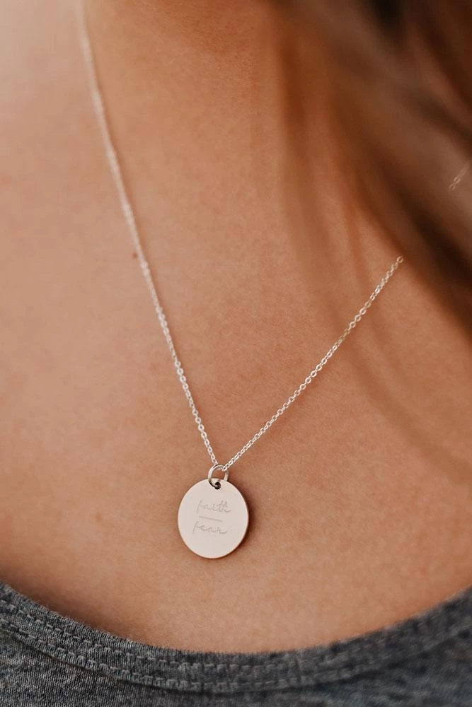 Hope Outfitters Faith Over Fear Disc Necklace WOMEN'S 2 Hope Outfitters Faith Over Fear Disc Necklace WOMEN'S