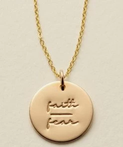 Hope Outfitters Faith Over Fear Disc Necklace WOMEN'S