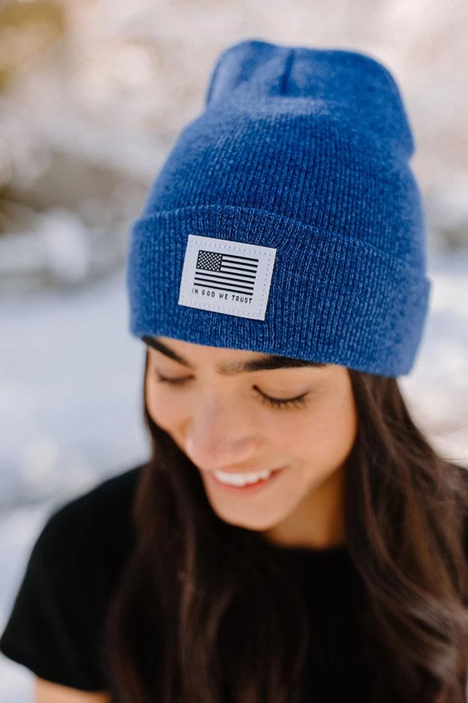 Captuer Royal Blue God We Trust Beanie 3 Captuer Royal Blue God We Trust Beanie