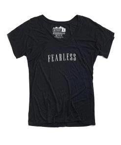 Hope Outfitters Womens Fearless Black Flowy Scoop Tee WOMEN'S