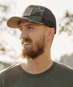 Captuer God We Trust Camo Trucker Hat MEN'S