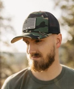 Captuer God We Trust Camo Trucker Hat MEN'S