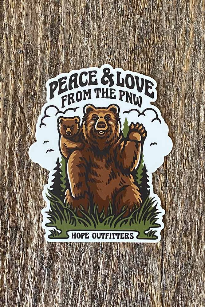 Hopeoutfitters Stickers Peace And Love PNW Sticker 1 Hopeoutfitters Stickers Peace And Love PNW Sticker
