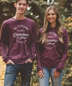 Hope Outfitters Be Strong & Courageous Maroon Longsleeve Tee WOMEN'S 7 Hope Outfitters Be Strong & Courageous Maroon Longsleeve Tee WOMEN'S