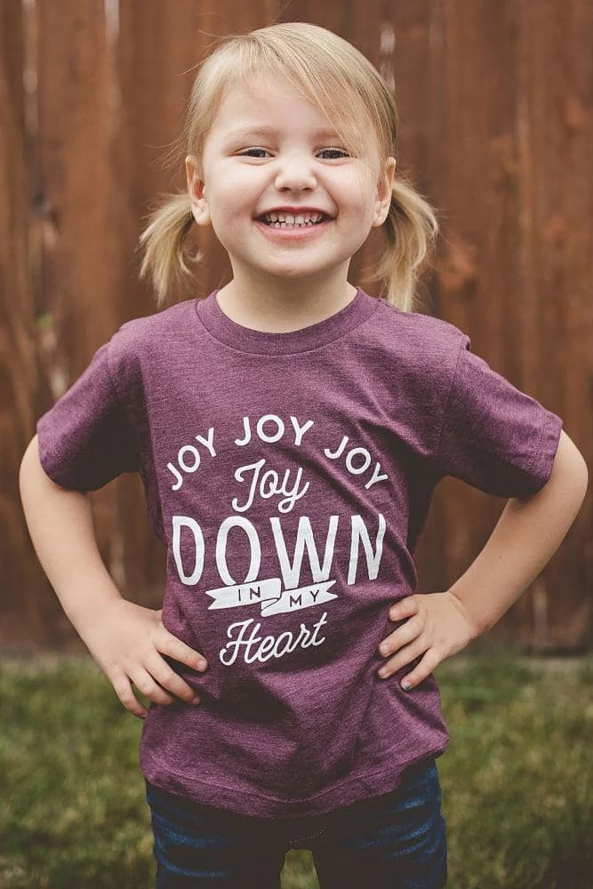 Hope Outfitters Toddler Joy Down In My Heart Maroon Tee KIDS 3 Hope Outfitters Toddler Joy Down In My Heart Maroon Tee KIDS