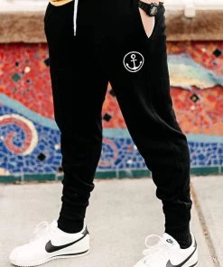 Hope Outfitters Black Anchor Jogger Pants WOMEN'S