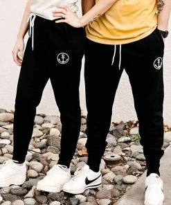 Hope Outfitters Black Anchor Jogger Pants WOMEN'S