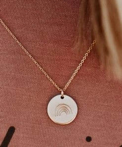 Hope Outfitters Gold Rainbow Covenant Disc Necklace WOMEN'S