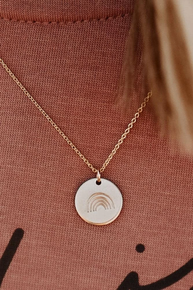 Hope Outfitters Gold Rainbow Covenant Disc Necklace WOMEN'S 2 Hope Outfitters Gold Rainbow Covenant Disc Necklace WOMEN'S