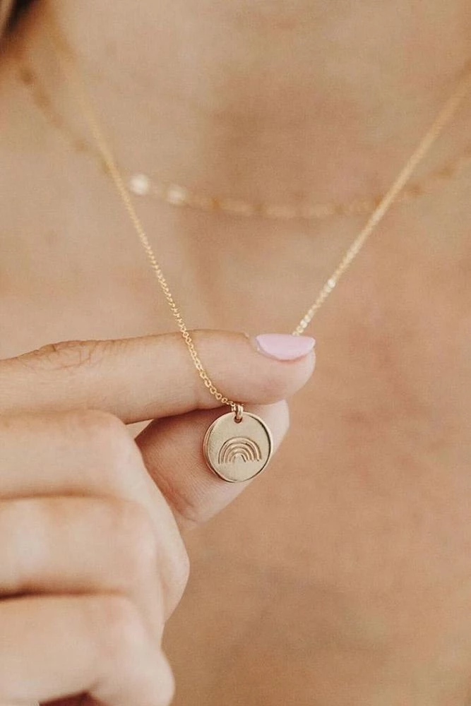 Hope Outfitters Gold Rainbow Covenant Disc Necklace WOMEN'S 3 Hope Outfitters Gold Rainbow Covenant Disc Necklace WOMEN'S