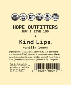 Hope Outfitters Organic Vanilla Lemon Lip Balm Organic Lip Balm