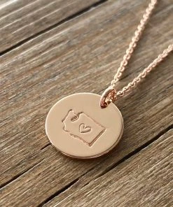 Hope Outfitters JEWELRY Washington Heart Disc Necklace