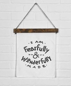 Hopeoutfitters Wall Art Fearfully & Wonderfully Made Canvas Wall Banner